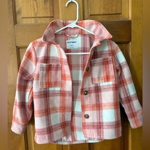 Old Navy Kids Red and Pink Plaid Coat